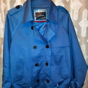 Womens blue short trench/ jacket